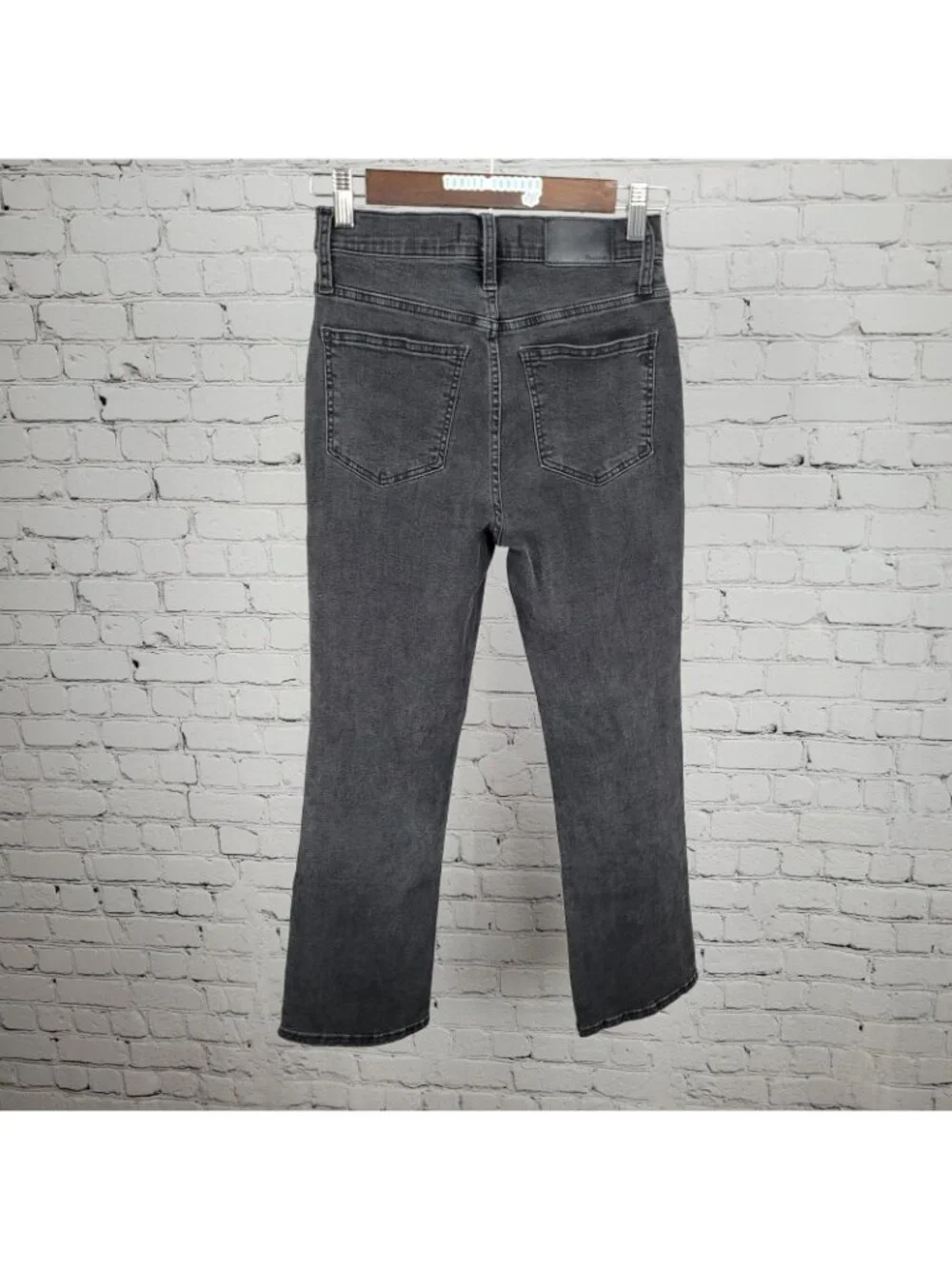 Madewell Grey Cali Demi Boot Button Fly Mid Rise Crop Denim Jeans 25 (25x26)